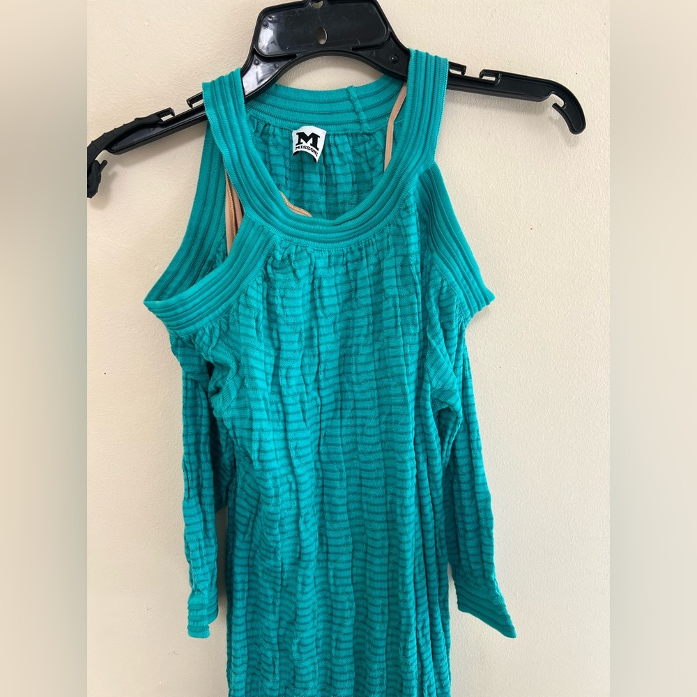Missoni Turquoise Knit Dress with Cut out shoulders - Picture 7 of 8